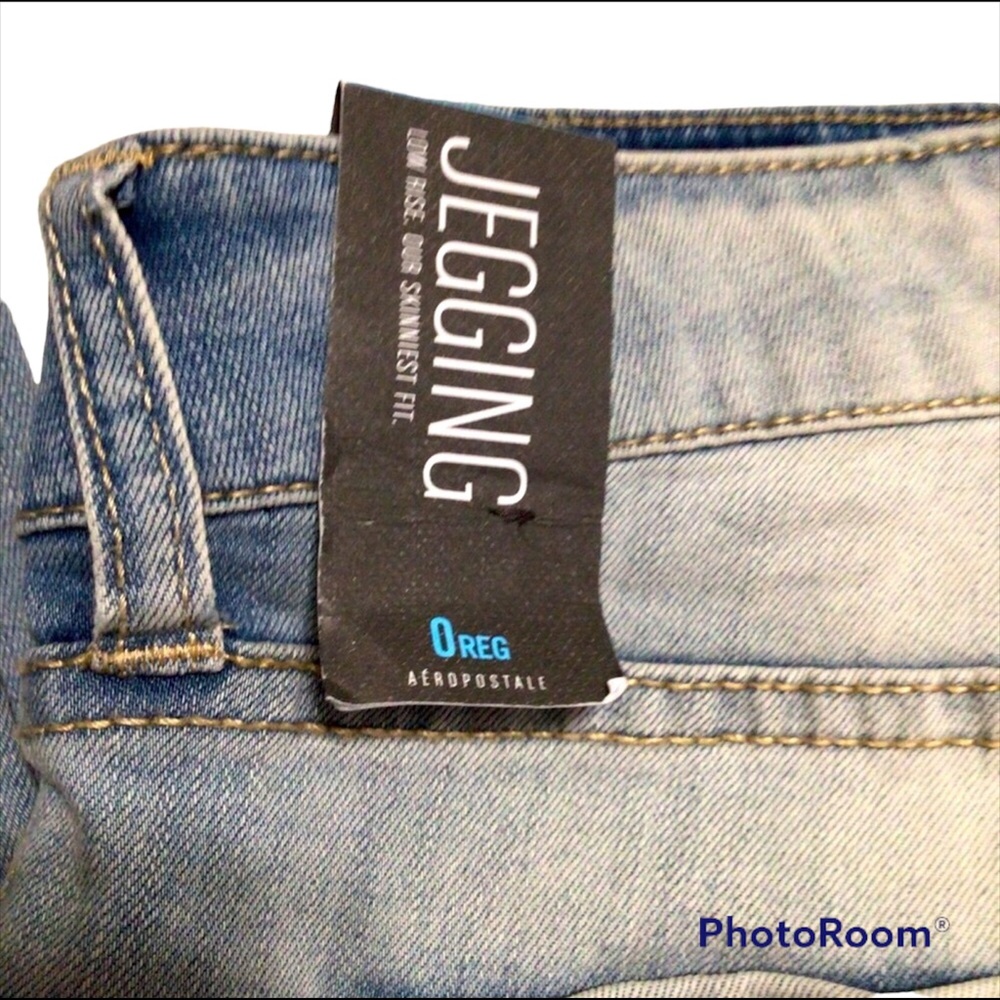 NWT Aeropostale Low Rise Distressed Jeggings Skinny Jeans Size 0 - Picture 5 of 10